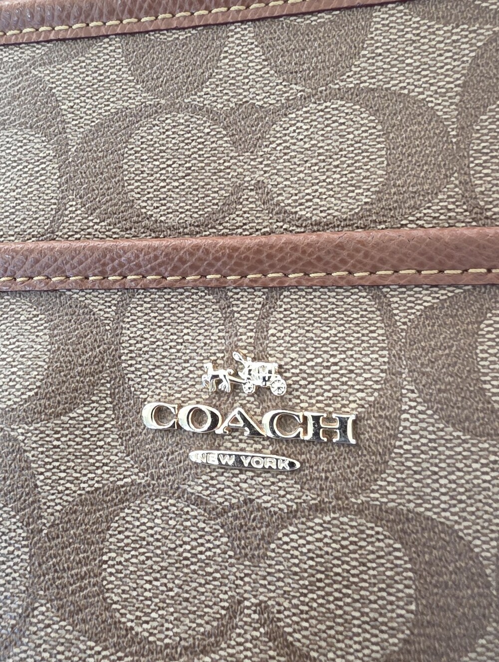 Coach Signature Crossbody File Bag in Saddle/Tan  Canvas - Picture 2 of 16
